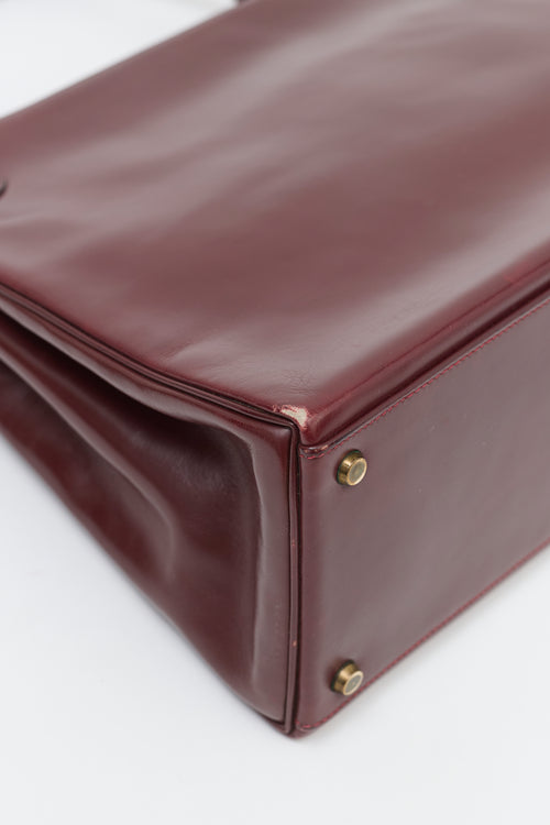 Hermès 1975 Rouge H Box Kelly Retourne 35 Bag