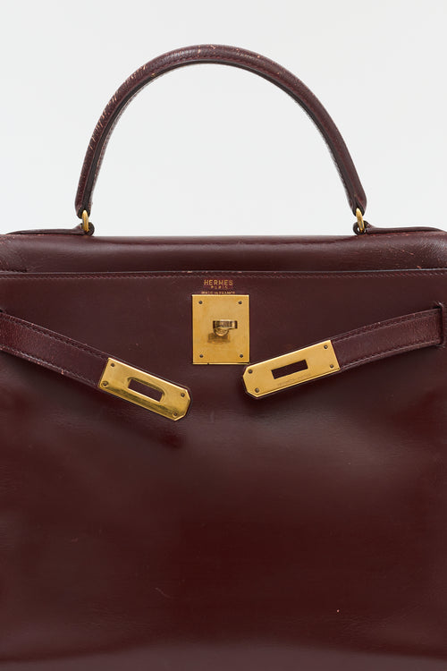 Hermès 1979 Rouge H Box Kelly Retourne 28 Bag