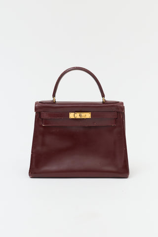 Hermès 1979 Rouge H Box Kelly Retourne 28 Bag