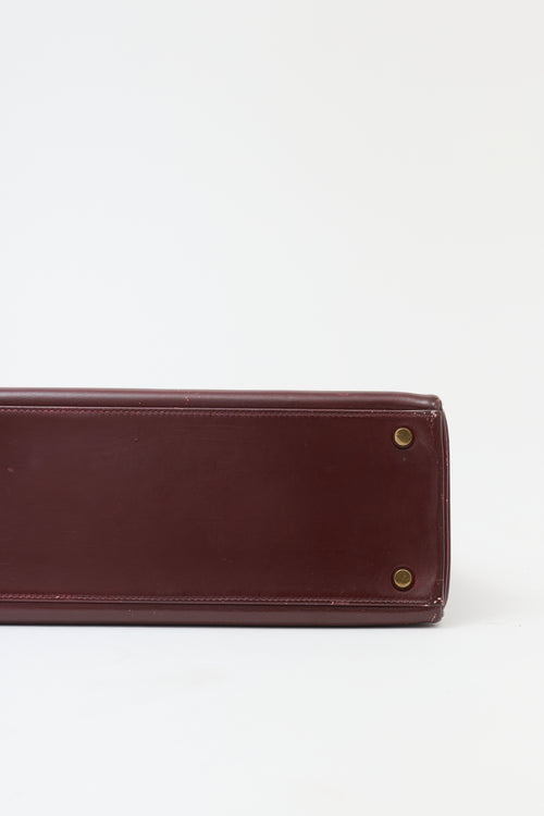 Hermès 1979 Rouge H Box Kelly Retourne 28 Bag