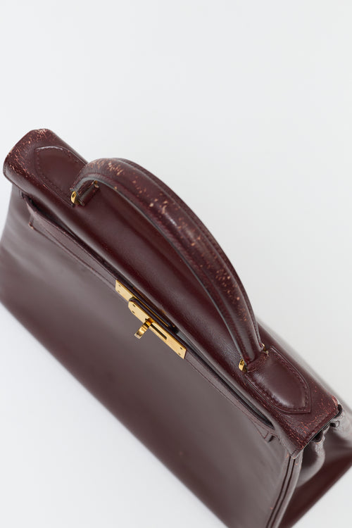 Hermès 1979 Rouge H Box Kelly Retourne 28 Bag