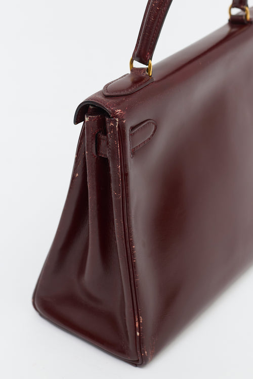 Hermès 1979 Rouge H Box Kelly Retourne 28 Bag