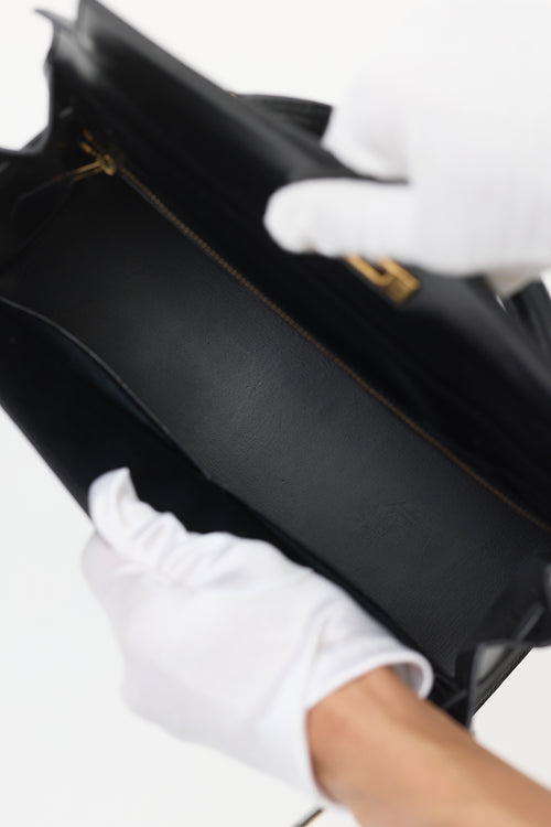 Hermès 1981 Noir Box Kelly Sellier 32 Bag