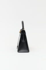 Hermès 1981 Noir Box Kelly Sellier 32 Bag
