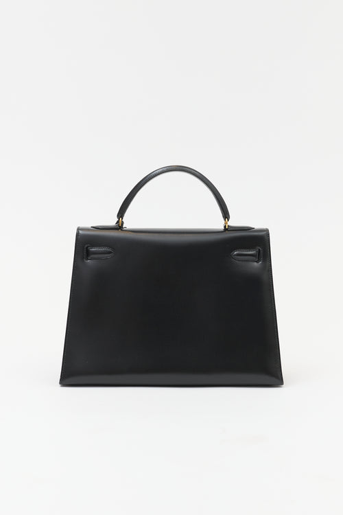 Hermès 1981 Noir Box Kelly Sellier 32 Bag
