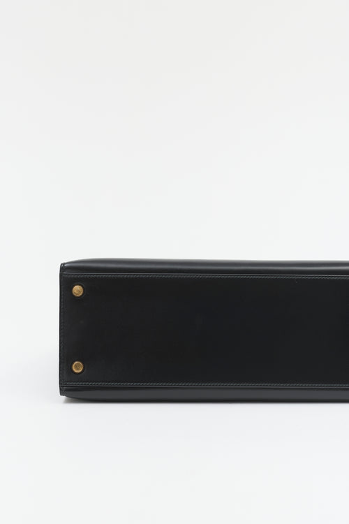 Hermès 1981 Noir Box Kelly Sellier 32 Bag