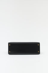 Hermès 1981 Noir Box Kelly Sellier 32 Bag
