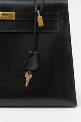 Hermès 1981 Noir Box Kelly Sellier 32 Bag