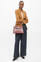 Hermès 1982 Rouge H Box Kelly Sellier 32 Shoulder Bag