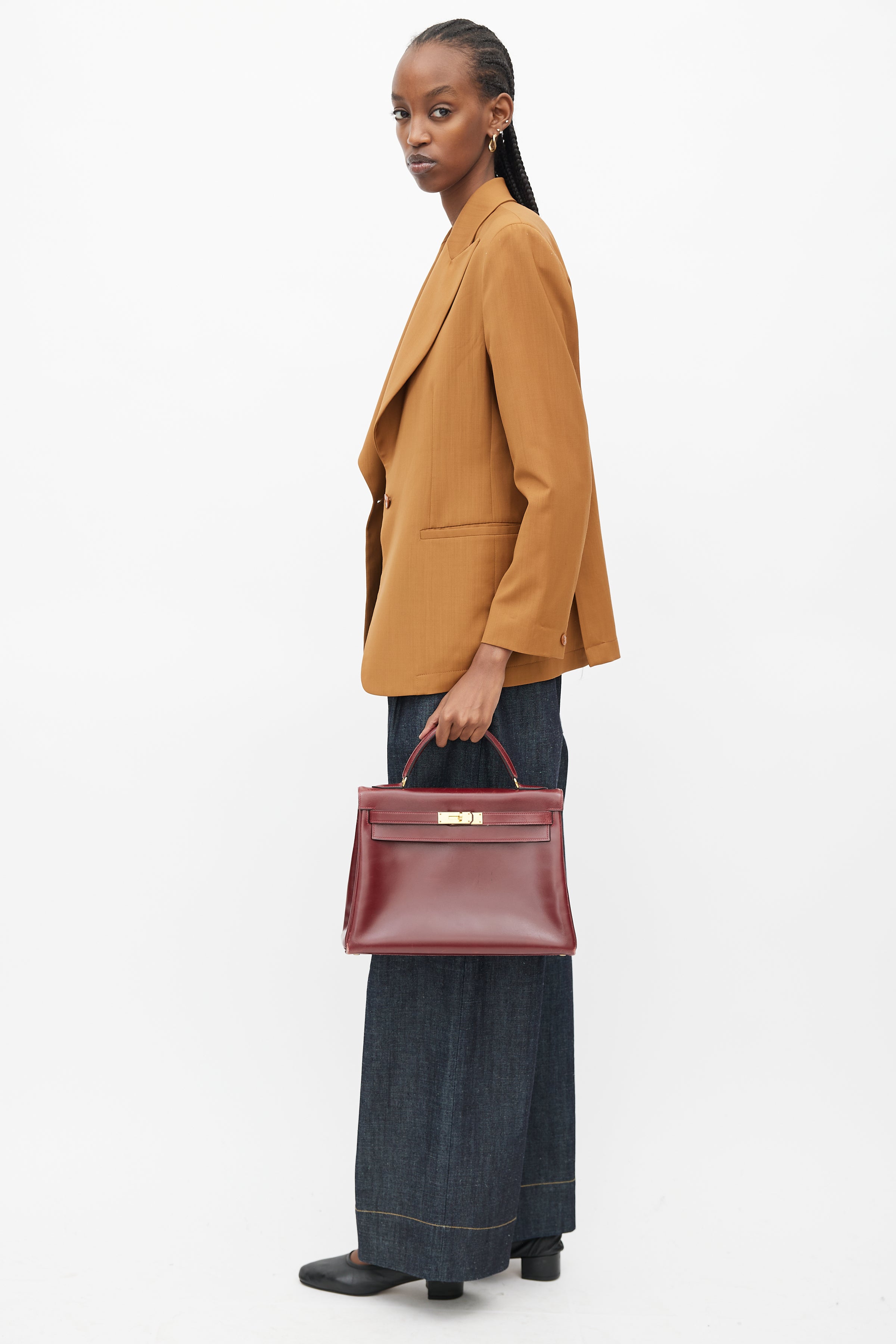 Hermès // 1982 Rouge H Box Kelly Sellier 32 Shoulder Bag – VSP Consignment
