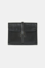 Hermès 1985 Noir Box Jige GM Clutch