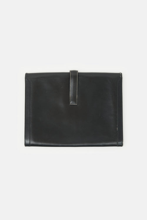 Hermès 1985 Noir Box Jige GM Clutch