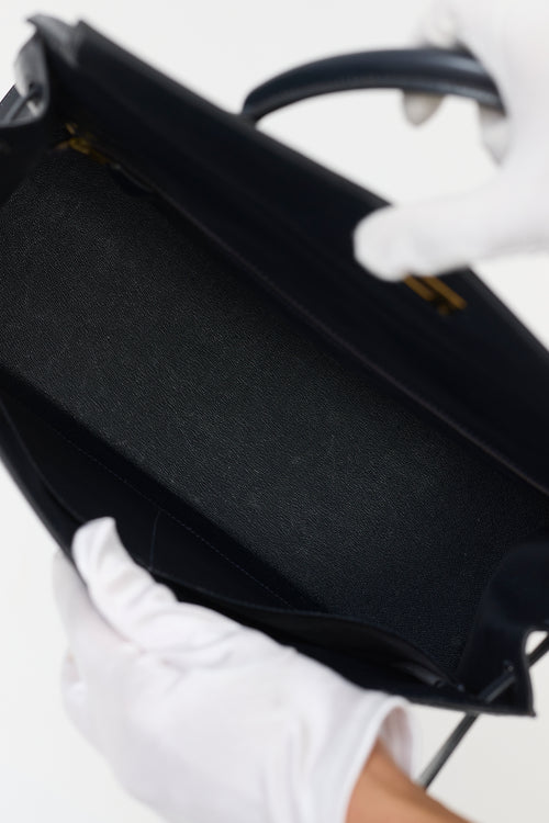 Hermès 1990 Indigo Box Kelly Sellier 35 Bag