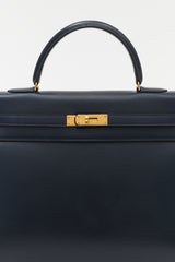 Hermès 1990 Indigo Box Kelly Sellier 35 Bag