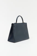 Hermès 1990 Indigo Box Kelly Sellier 35 Bag