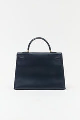 Hermès 1990 Indigo Box Kelly Sellier 35 Bag