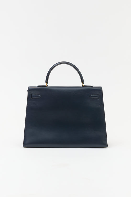 Hermès 1990 Indigo Box Kelly Sellier 35 Bag