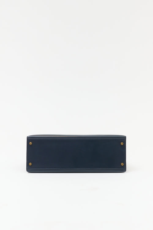 Hermès 1990 Indigo Box Kelly Sellier 35 Bag