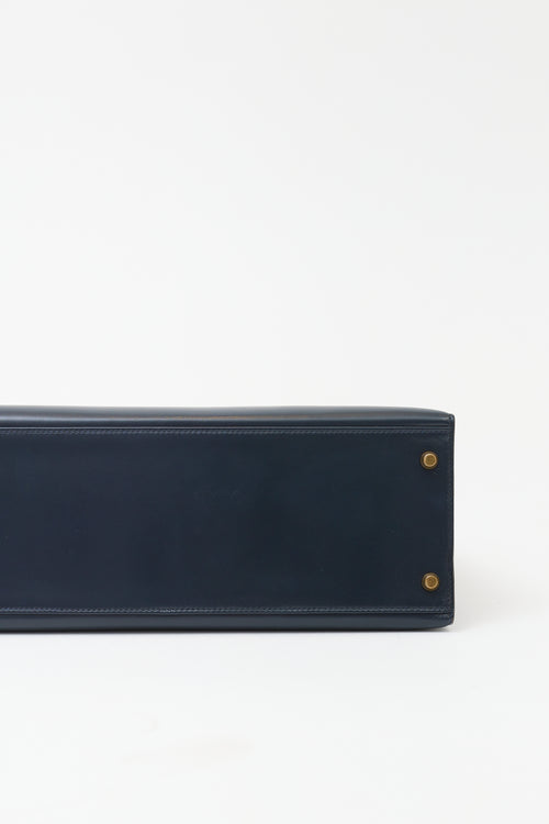 Hermès 1990 Indigo Box Kelly Sellier 35 Bag