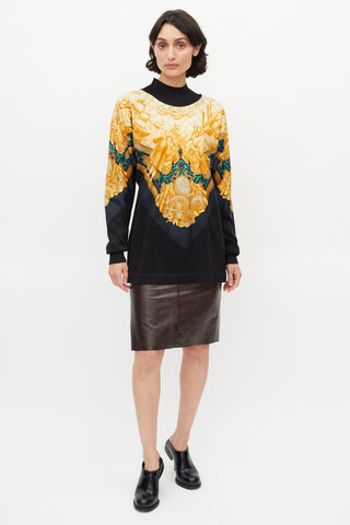 Hermès 1990s Navy & Multi Silk Nautical Sweater
