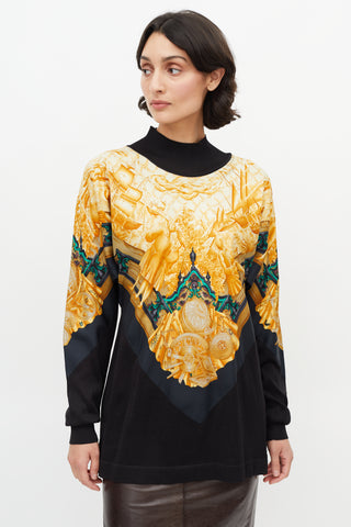 Hermès 1990s Navy & Multi Silk Nautical Sweater