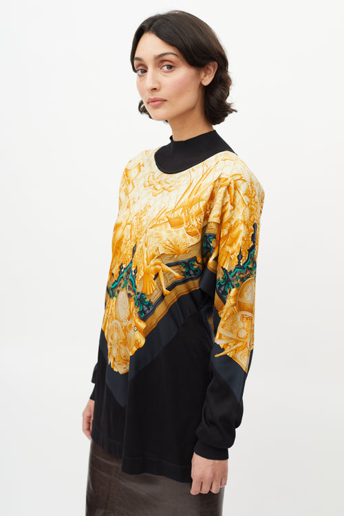 Hermès 1990s Navy & Multi Silk Nautical Sweater