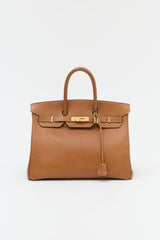 Hermès 1994 Gold Courchevel Birkin 35 Bag