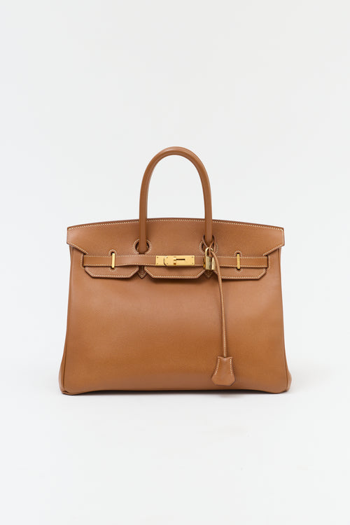 Hermès 1994 Gold Courchevel Birkin 35 Bag