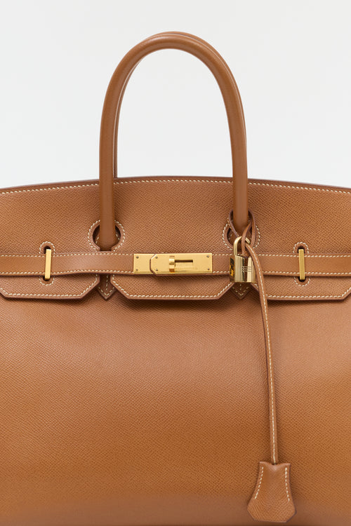 Hermès 1994 Gold Courchevel Birkin 35 Bag