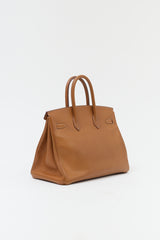 Hermès 1994 Gold Courchevel Birkin 35 Bag