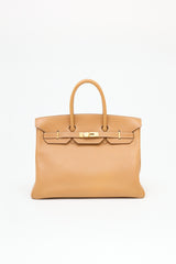 Hermès 1994 Natural Sable Ardennes Birkin 35 Bag