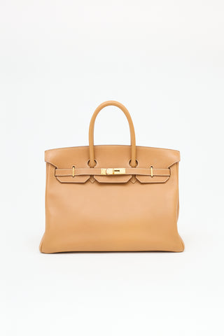 Hermès 1994 Natural Sable Ardennes Birkin 35 Bag