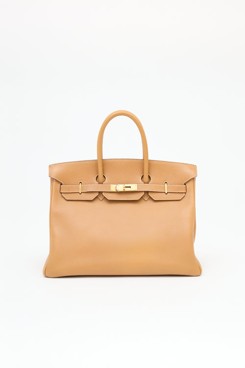 Hermès 1994 Natural Sable Ardennes Birkin 35 Bag