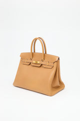 Hermès 1994 Natural Sable Ardennes Birkin 35 Bag