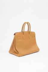 Hermès 1994 Natural Sable Ardennes Birkin 35 Bag