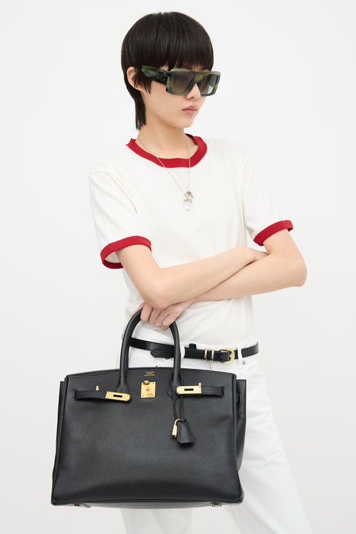 Hermès 1995 Noir Ardennes Birkin 35 Bag