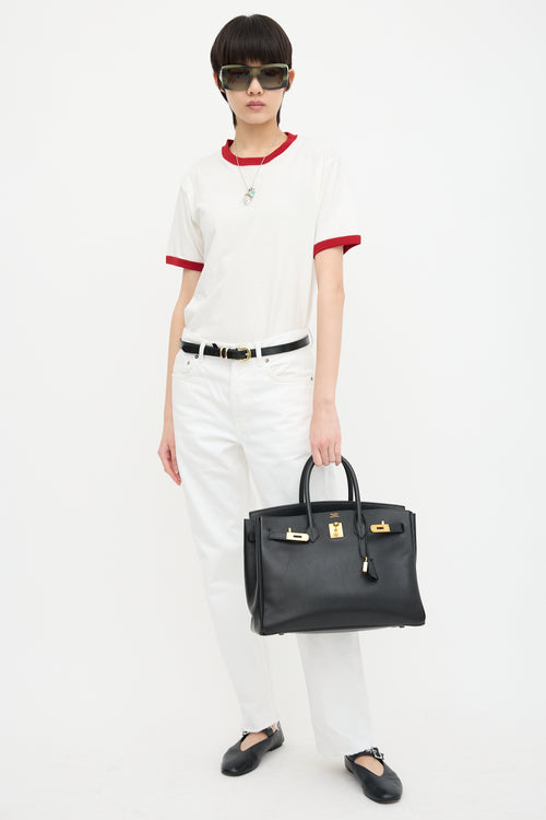 Hermès 1995 Noir Ardennes Birkin 35 Bag