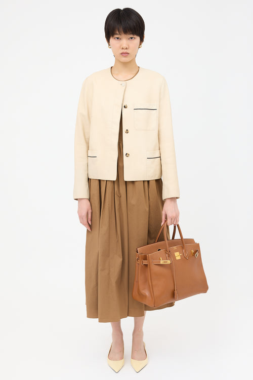 Hermès 1996 Gold Courchevel Birkin 35 Bag