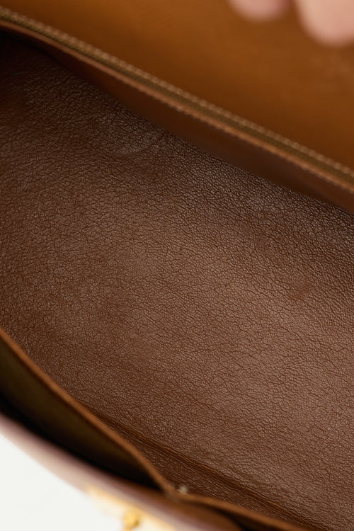 Hermès 1996 Gold Courchevel Kelly Retourne 35 Bag