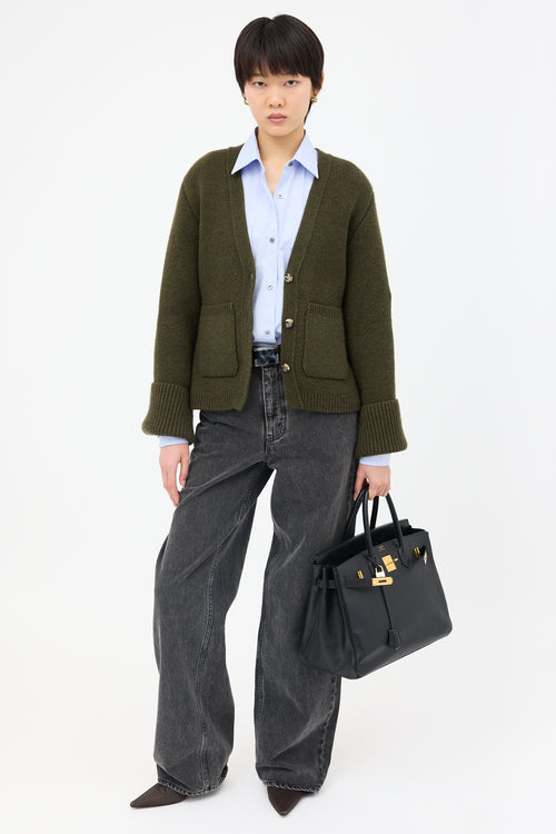 Hermès 1996 Noir Ardennes Birkin 35 Bag