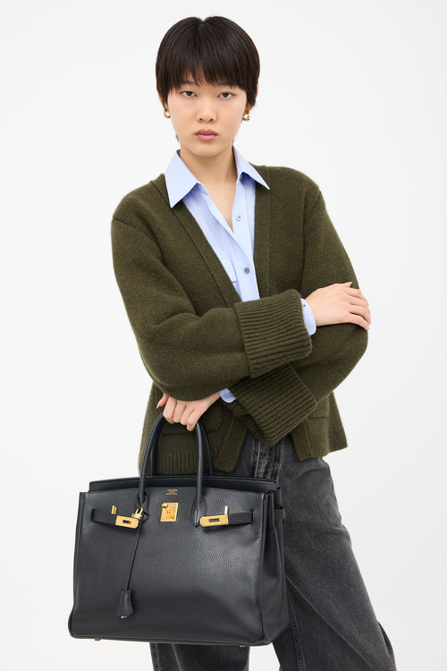 Hermès 1996 Noir Ardennes Birkin 35 Bag