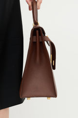 Hermès 1997 Marron Fonce Courchevel Kelly Sellier 32 Bag
