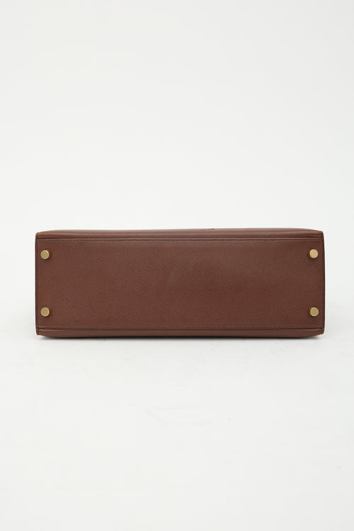 Hermès 1997 Marron Fonce Courchevel Kelly Sellier 32 Bag