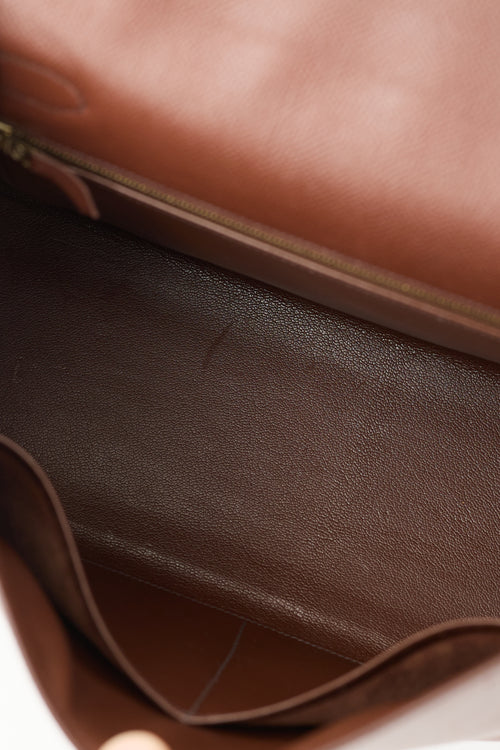 Hermès 1997 Marron Fonce Courchevel Kelly Sellier 32 Bag