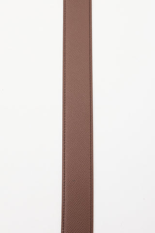 Hermès 1998 Black & Brown Box & Togo Belt Strap