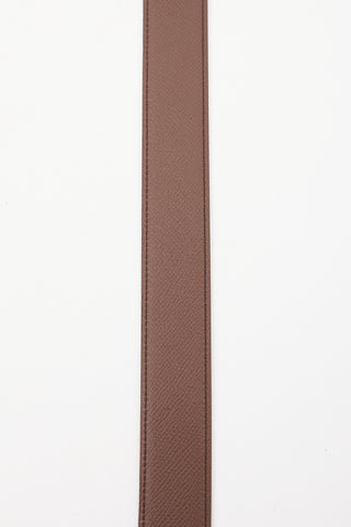 Hermès 1998 Black & Brown Box & Togo Belt Strap