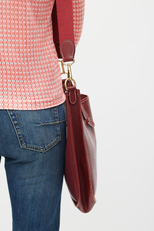 Hermès 1999 Burgundy Epsom Leather Evelyne 29 PM Bag