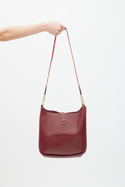 Hermès 1999 Burgundy Epsom Leather Evelyne 29 PM Bag
