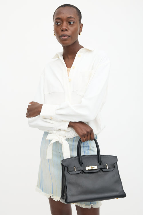 Hermès 1999 Noir Ardennes Birkin 30 Bag