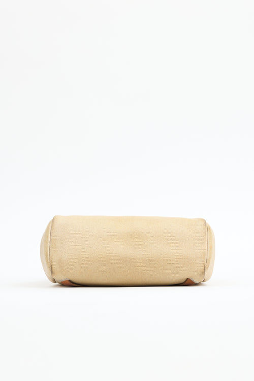 Hermès 1999 Écru Toile Canvas & Fauve Vache Hunter Leather HerBag Backpack